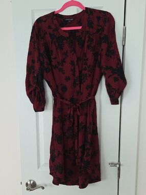 41 Hawthorn Burgundy and Black Floral Dress